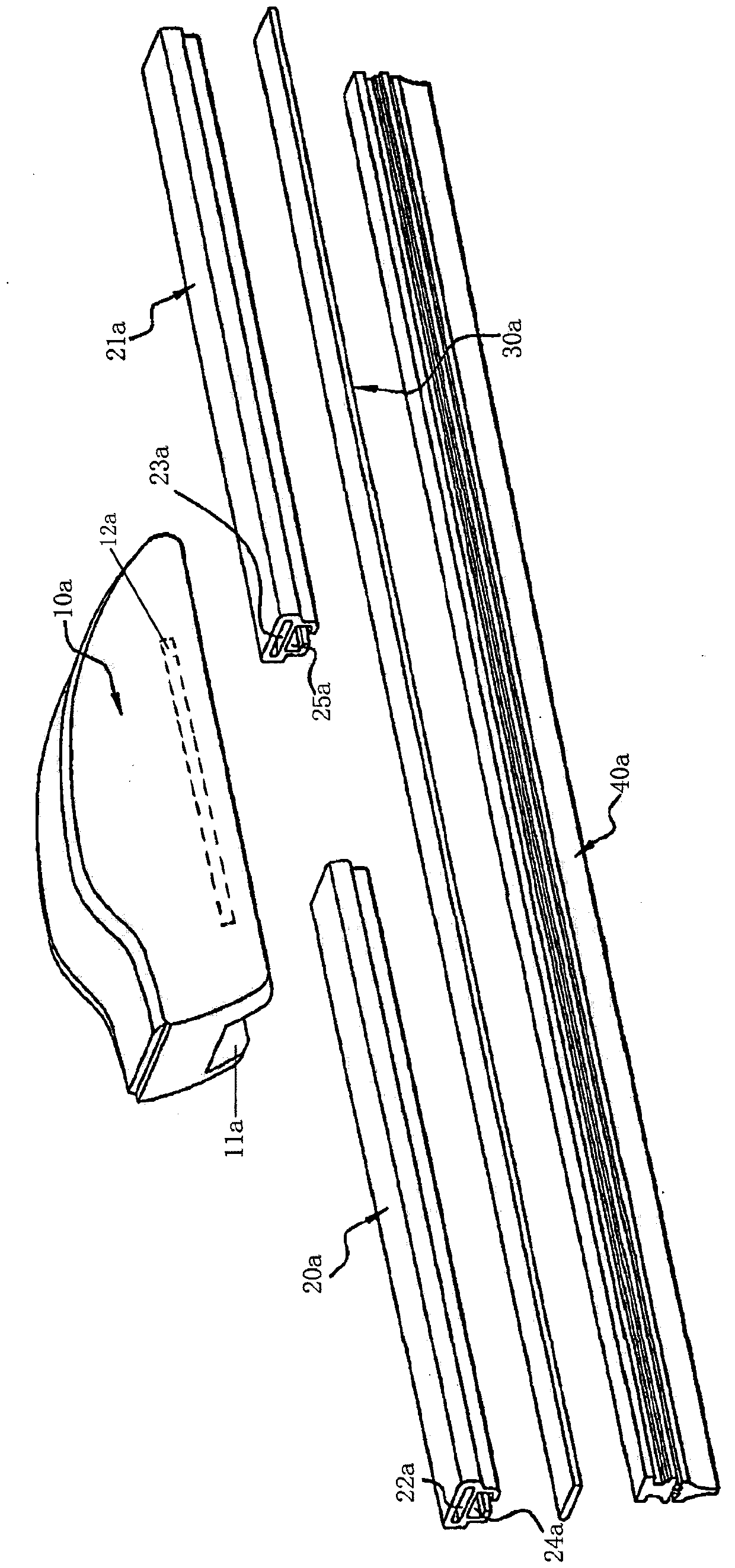 A wiper elastic support part, a wiper joint base and a wiper