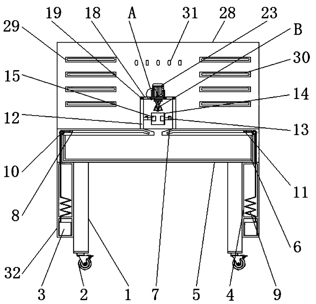 Machining table for ship fitting punching capable of preventing chip splashing