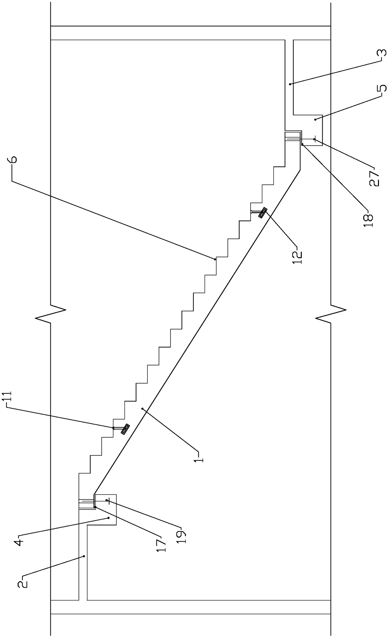 Precast prestressed-concrete slab-type stair and making construction method