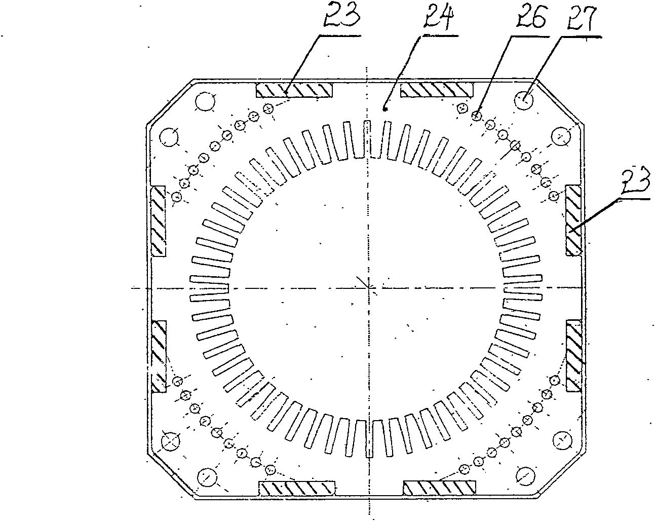 Vertical AC asynchronous topped driven motor