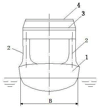 Left-right symmetrical four-column support superstructure of surface unmanned boat