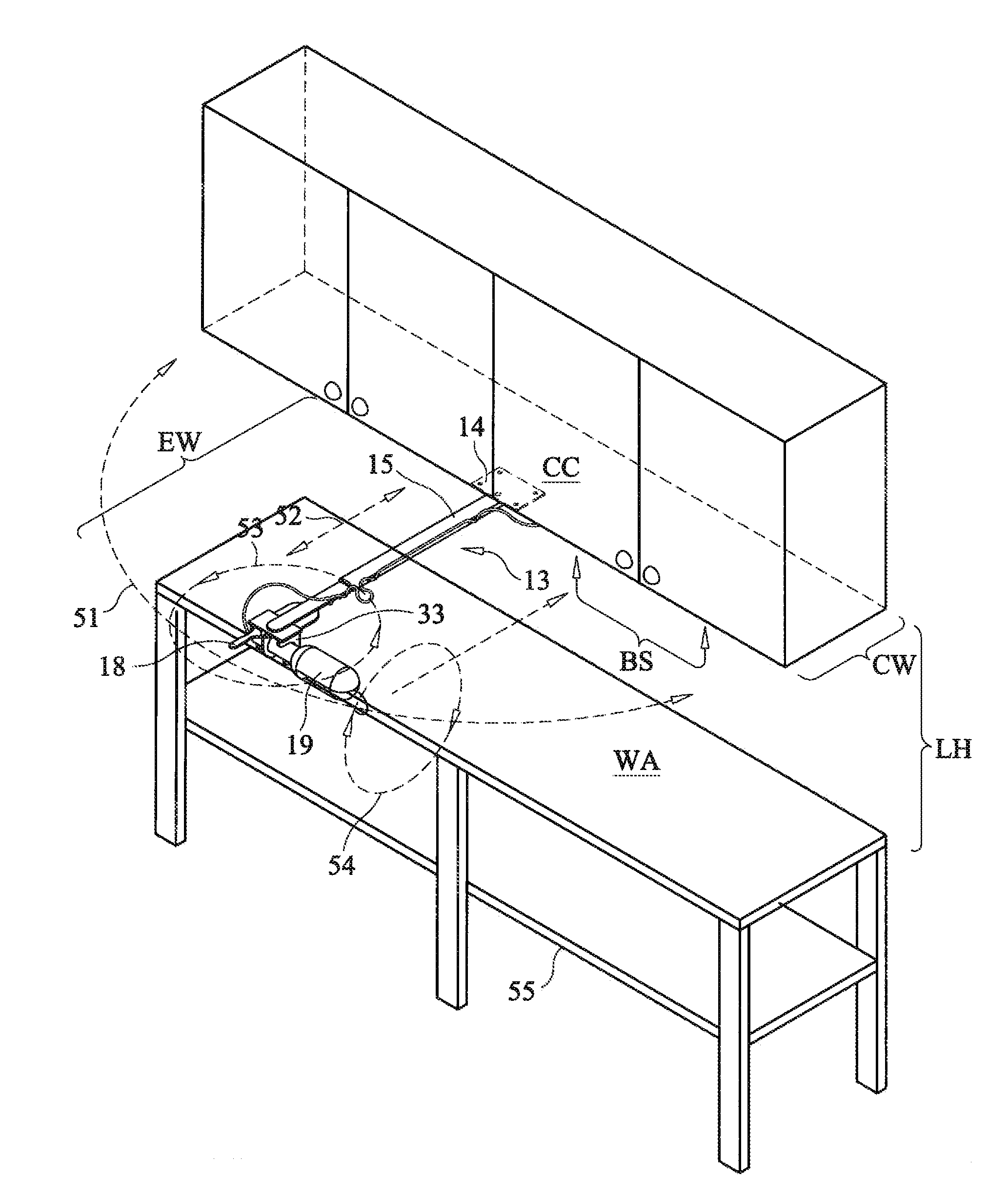 Telescopic, Horizontally Rotatable Trouble Light Holder