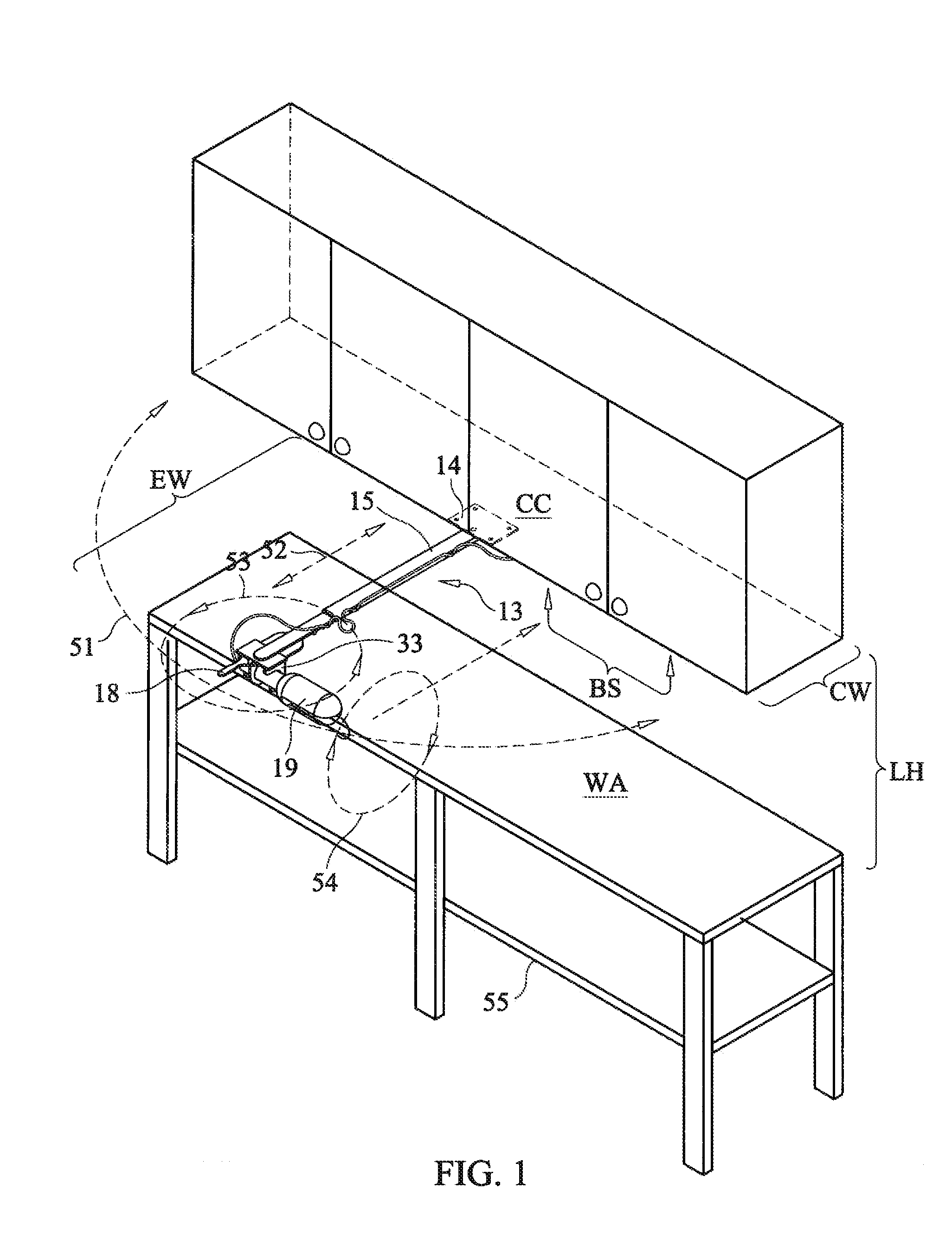 Telescopic, Horizontally Rotatable Trouble Light Holder