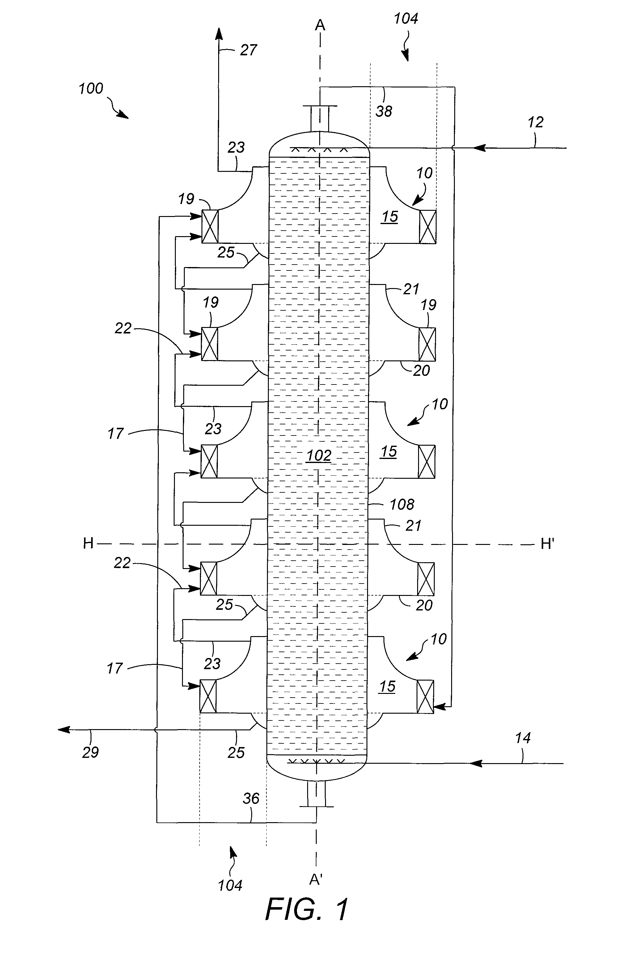 Vapor-liquid contacting apparatuses having a secondary absorption zone with vortex contacting stages