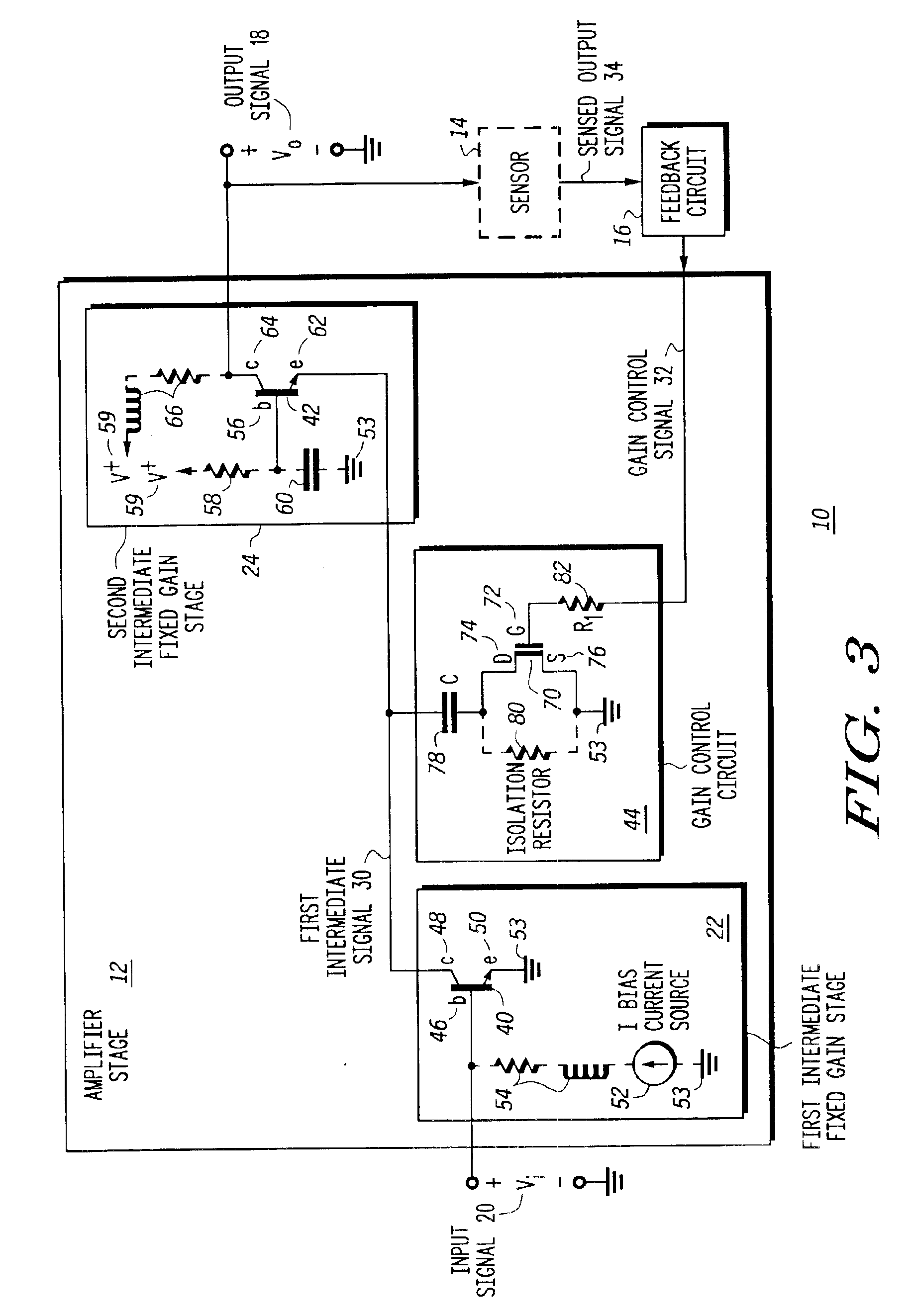 Variable gain low noise amplifier and method