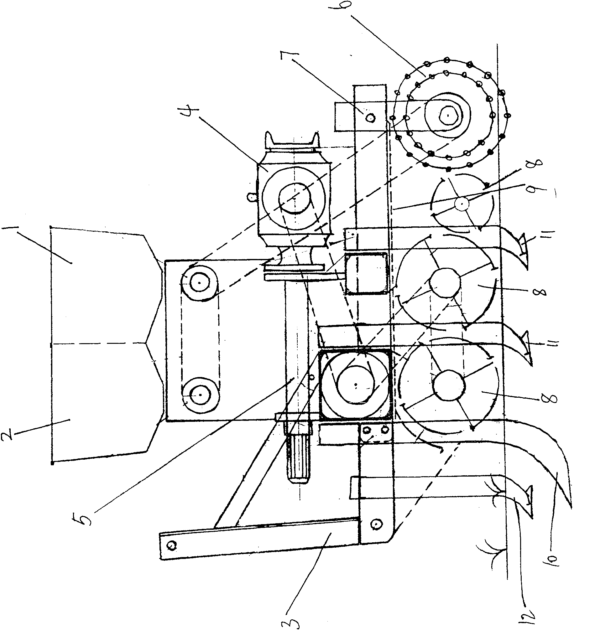 No-tillage fertilizing and seeding machine