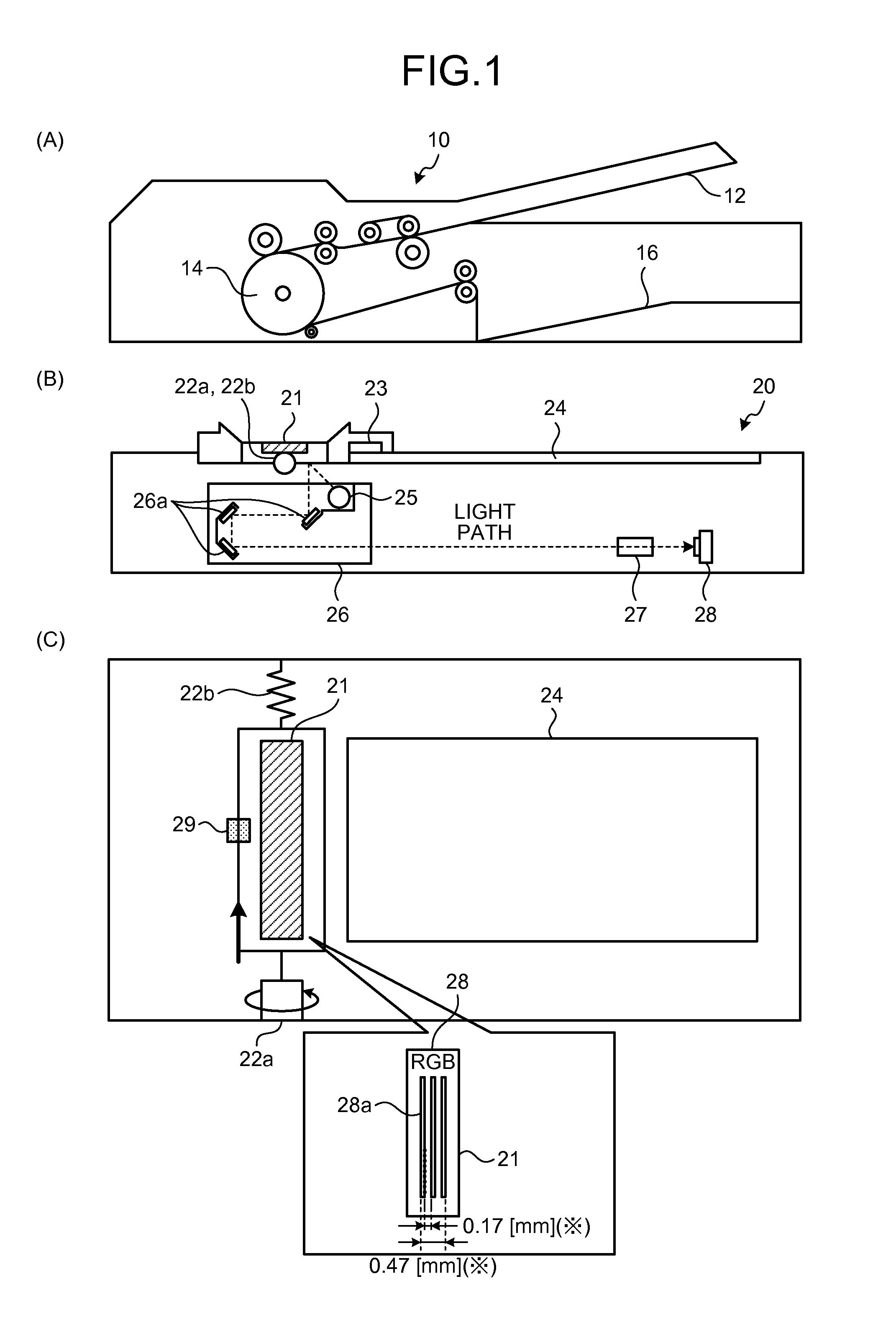 Image reading device and vertical stripe determination method