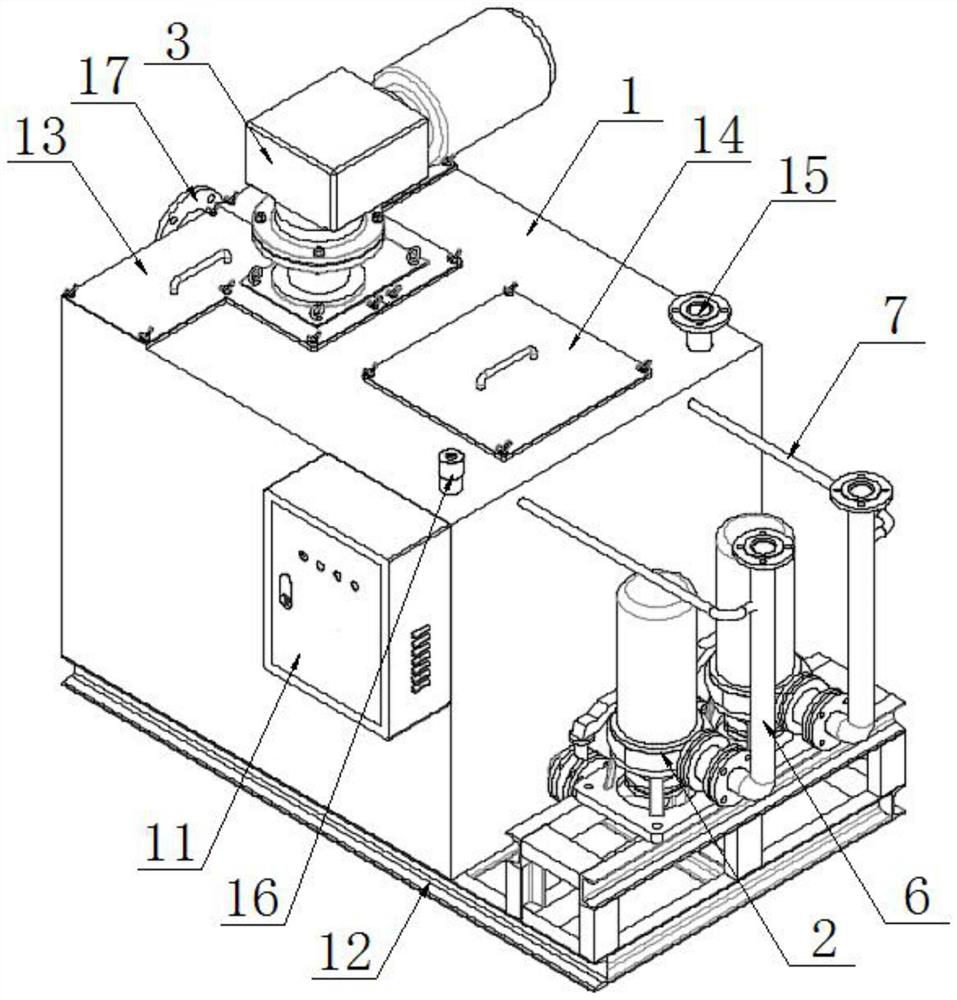 Crushing grid type sewage lifting device