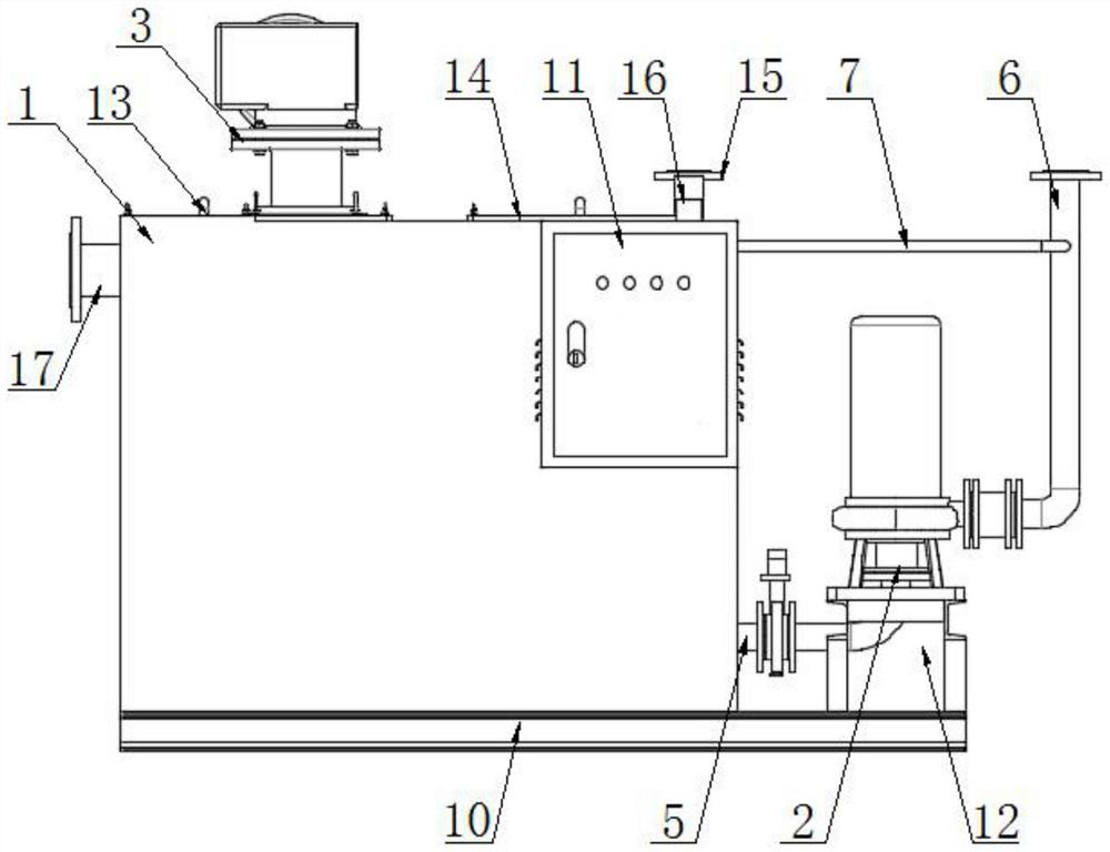 Crushing grid type sewage lifting device