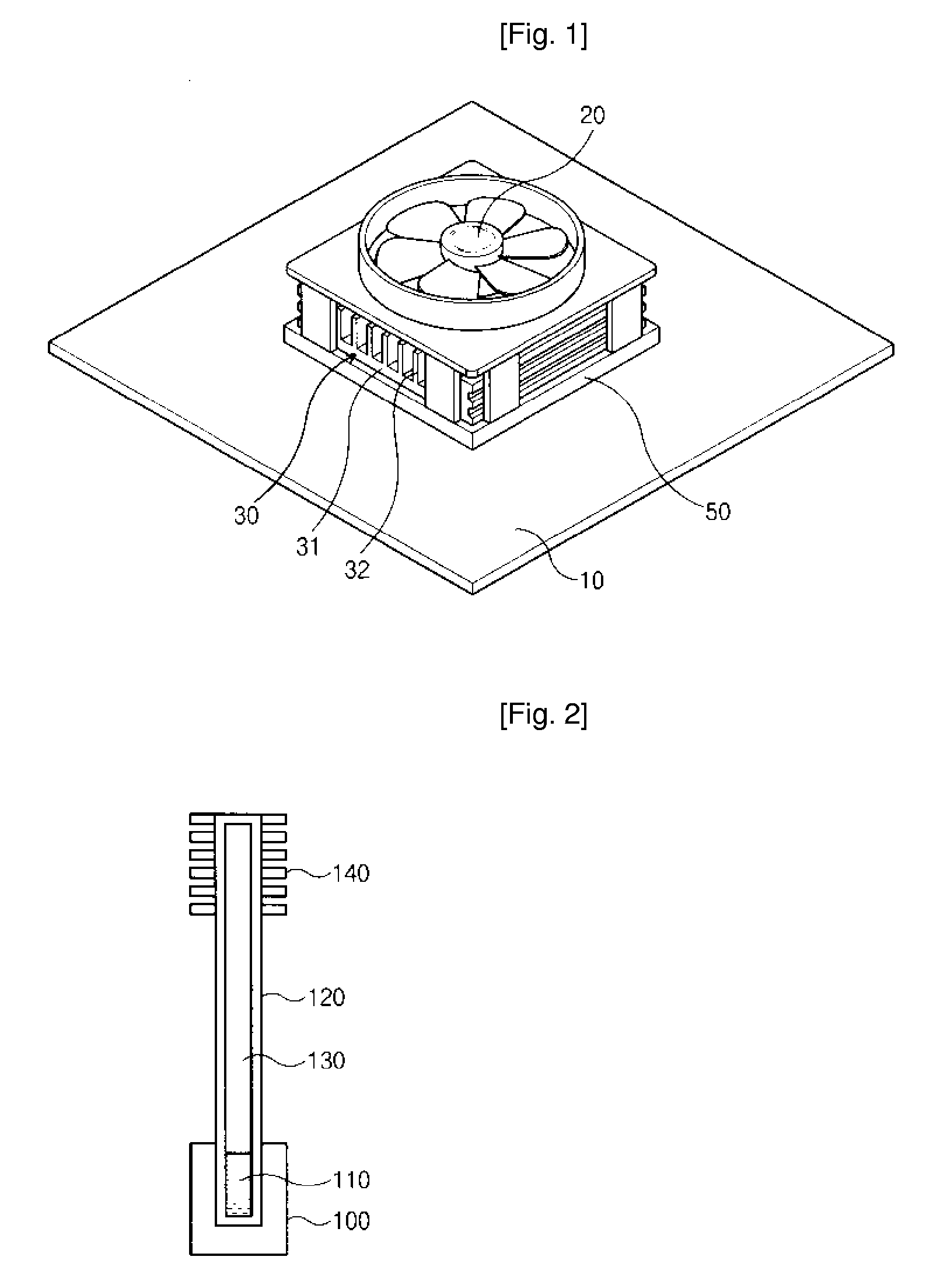 Cooling device coated with carbon nanotube and of manufacturing the same