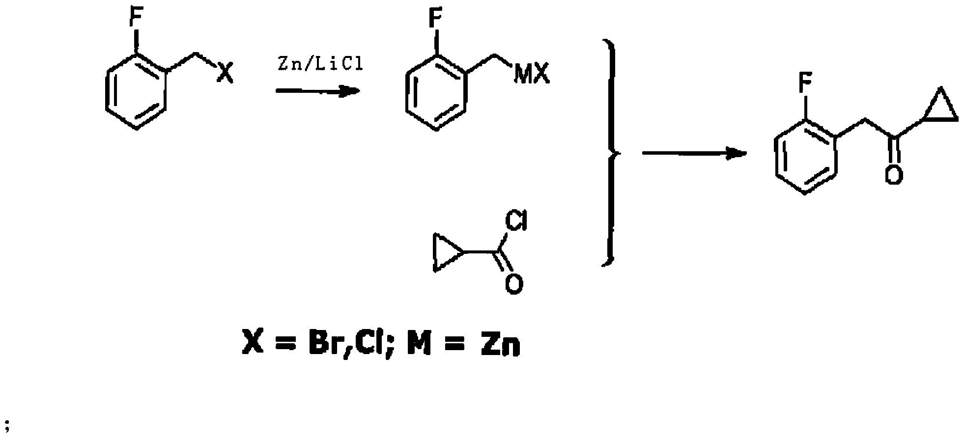 Method for preparing cyclopropyl o-fluobenzyl ketone