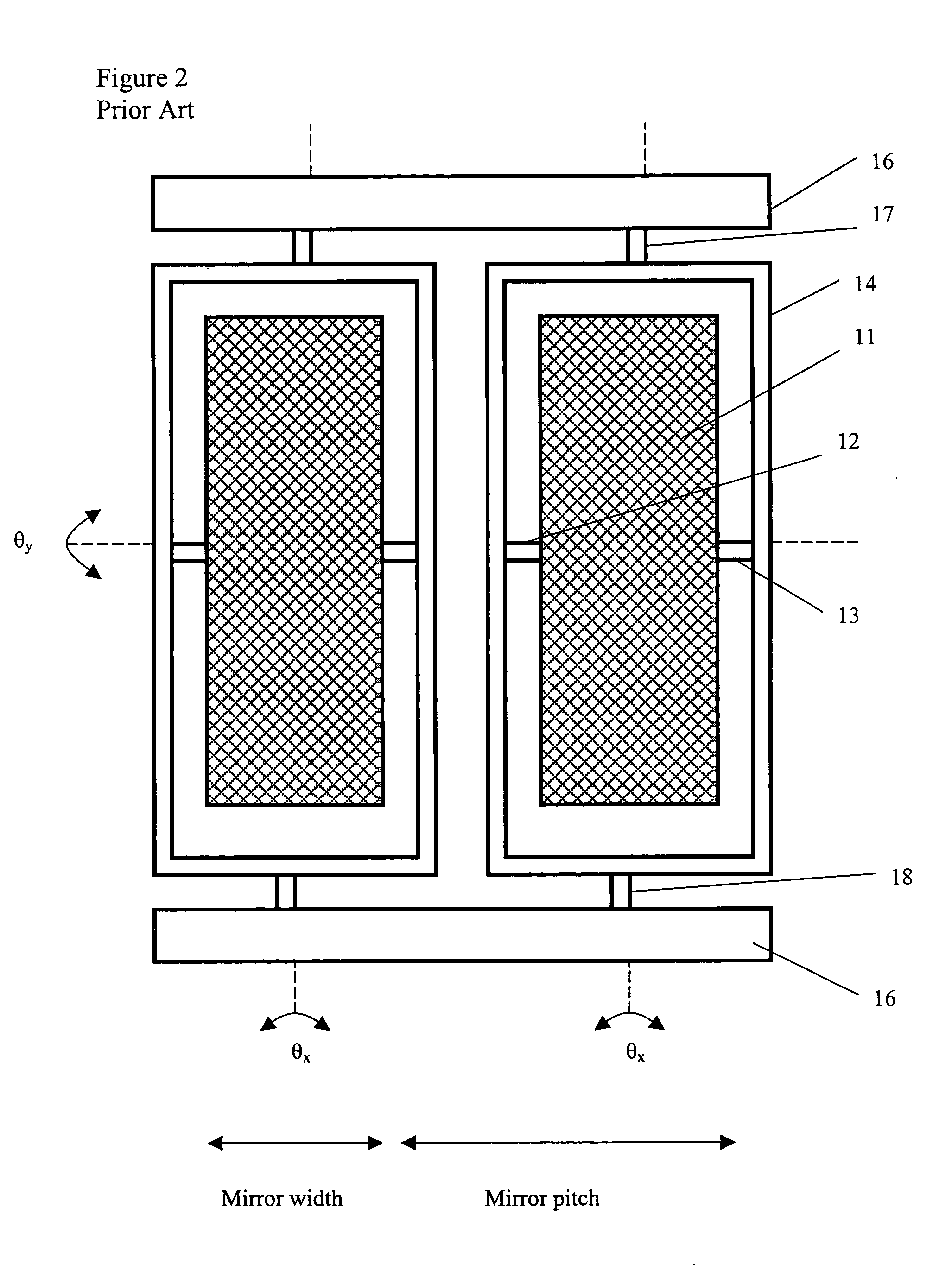 Electrode configuration for piano MEMs micromirror