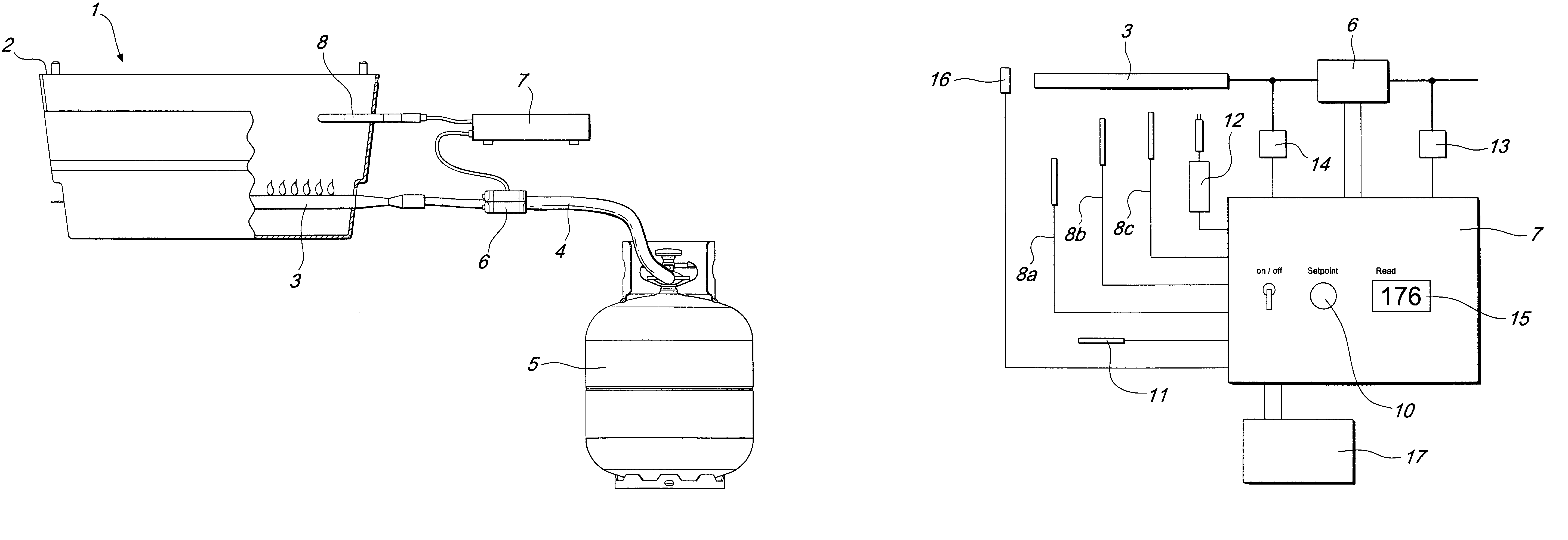Gas-fired cooking apparatus with control of cooking temperature