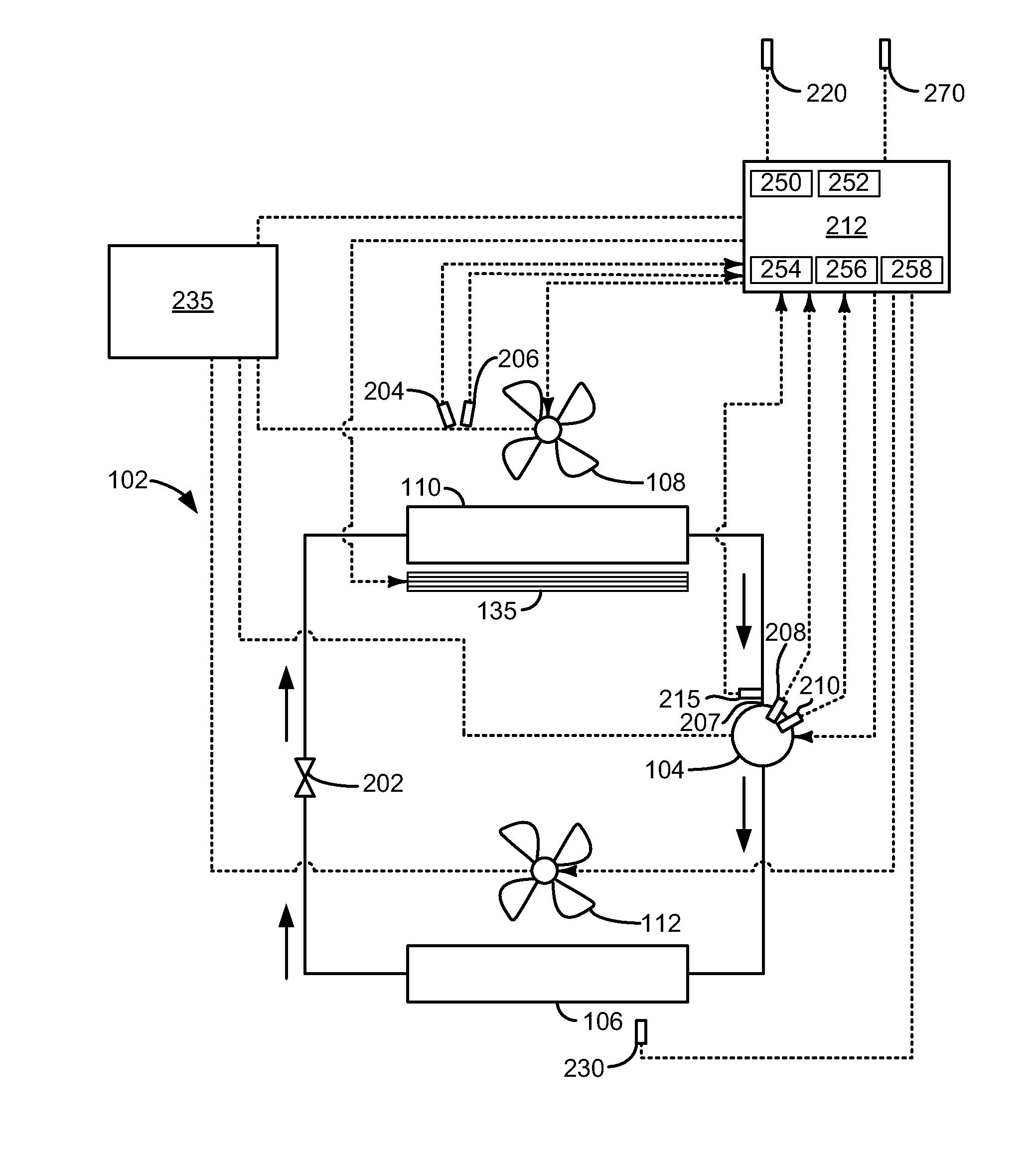 Method for adjusting fan and compressor power for a vehicle cabin heating system