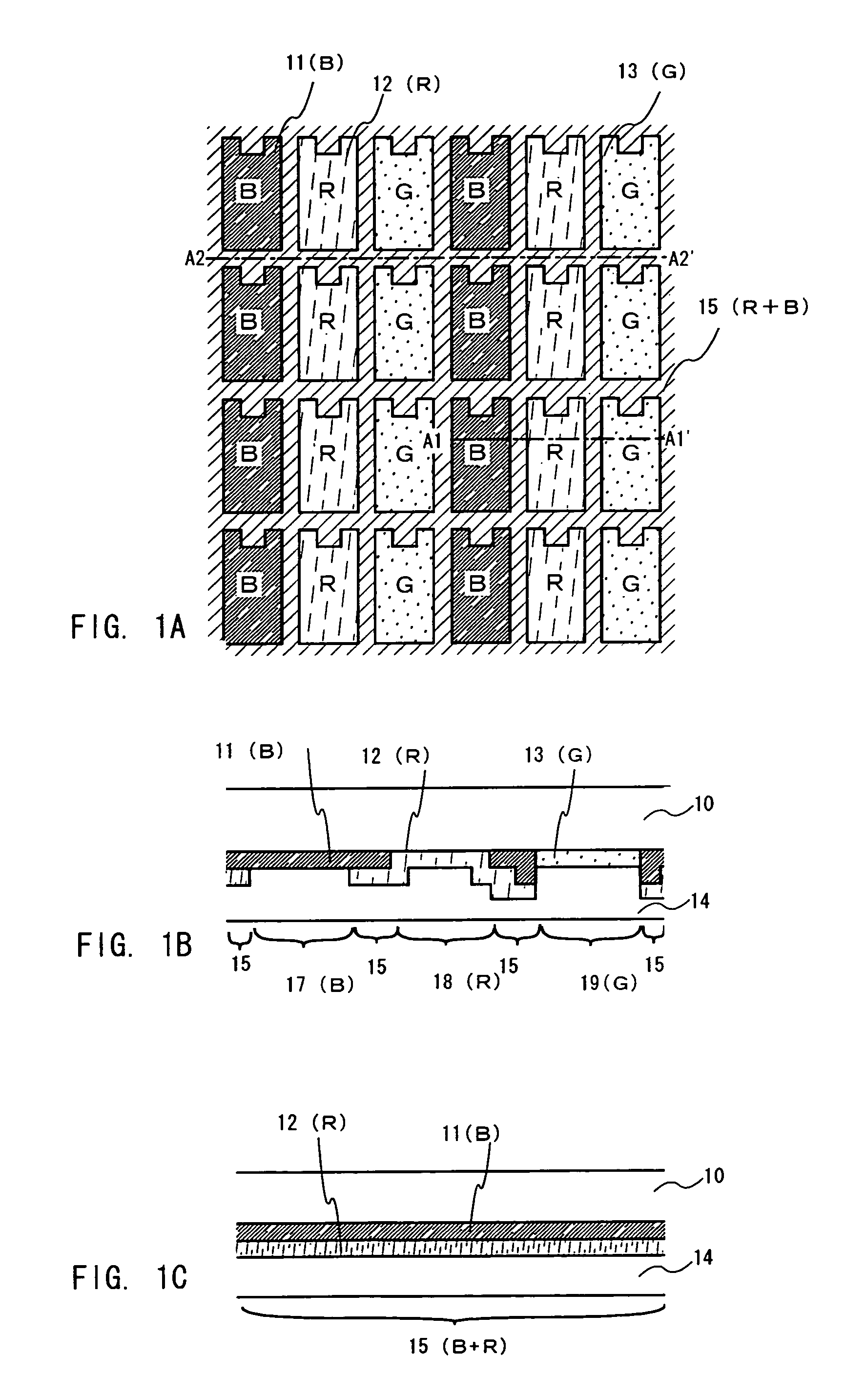Electro-optical device with light shielding portion comprising laminated colored layers, electrical equipment having the same, portable telephone having the same
