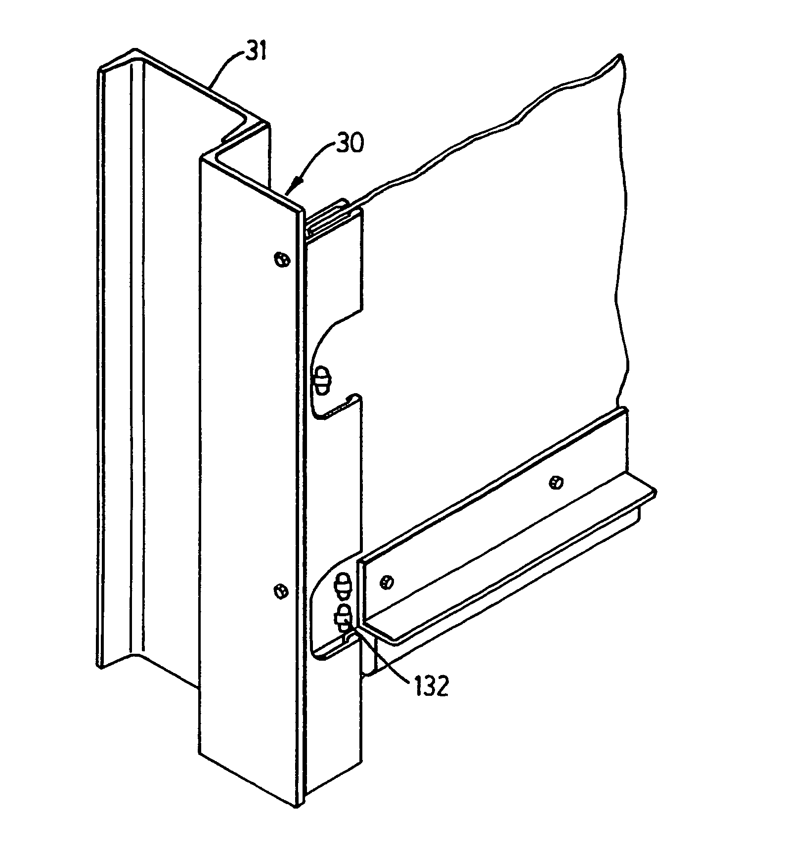 Roll-up flexible door and guides therefor