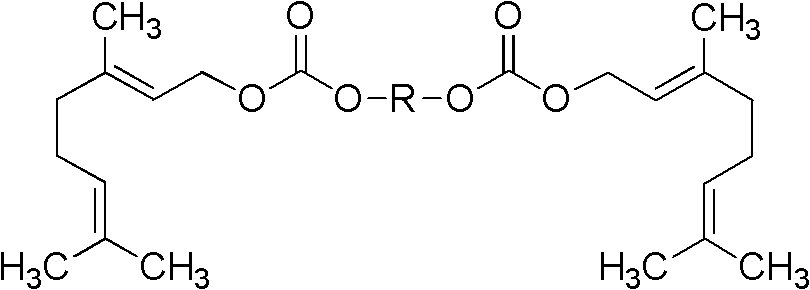 Monosaccharide geraniol carbonate diester compound, preparation method and use thereof