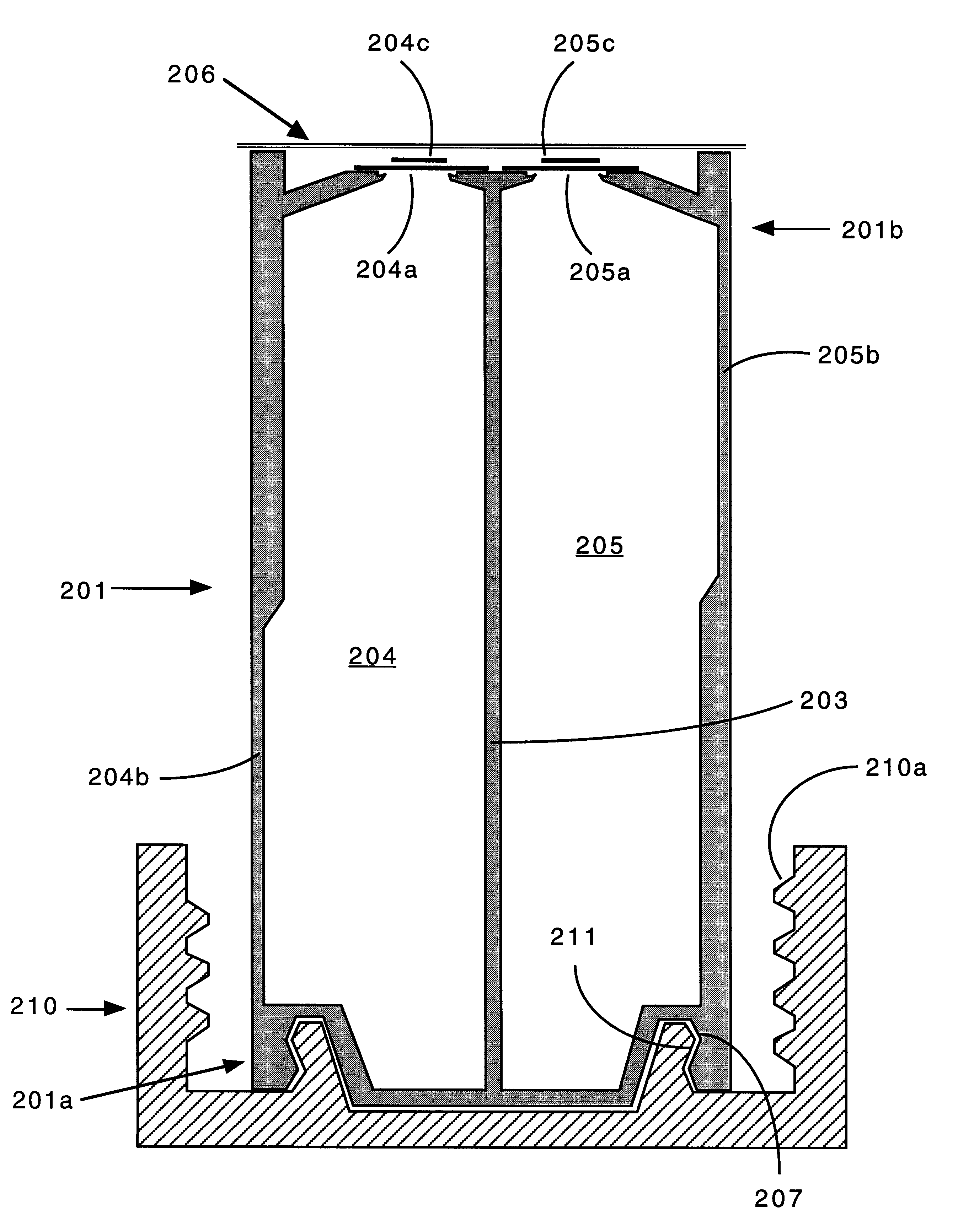 Device for maintaining separate ingredients in liquid food products