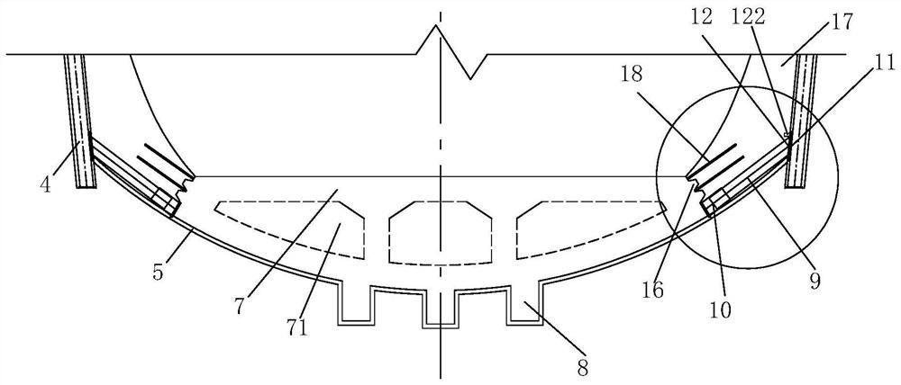 Tunnel with prefabricated inverted arch modules