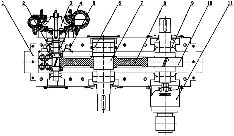 Double-input high-speed gear transmission box used for steam turbine