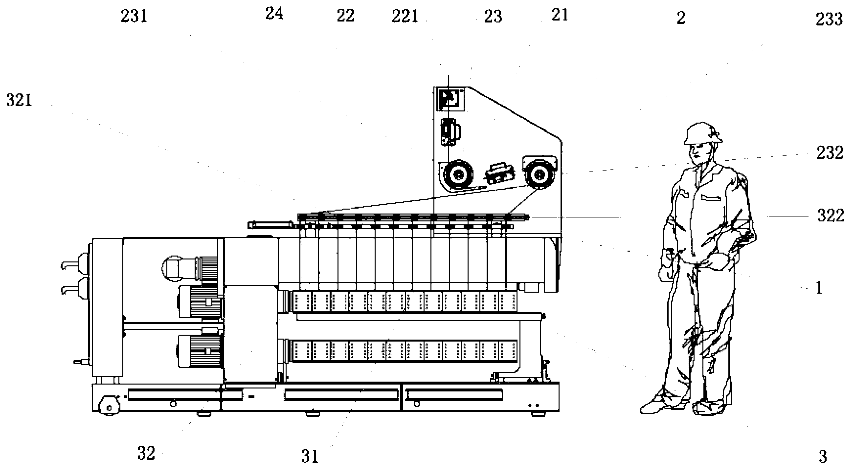 Filament drawing and winding device
