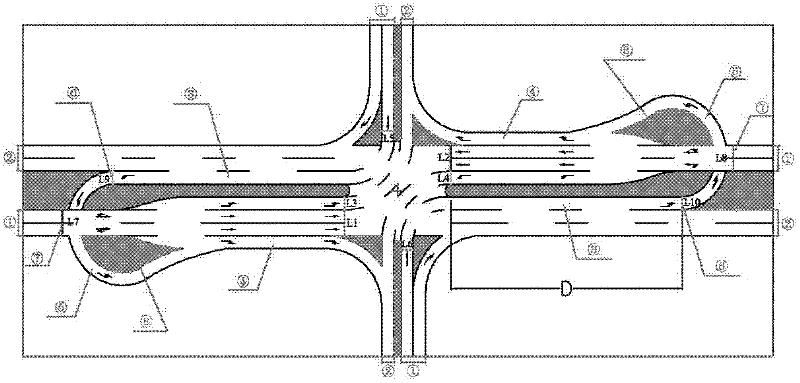 Intersection design and control method for considering turning requirements of large vehicles