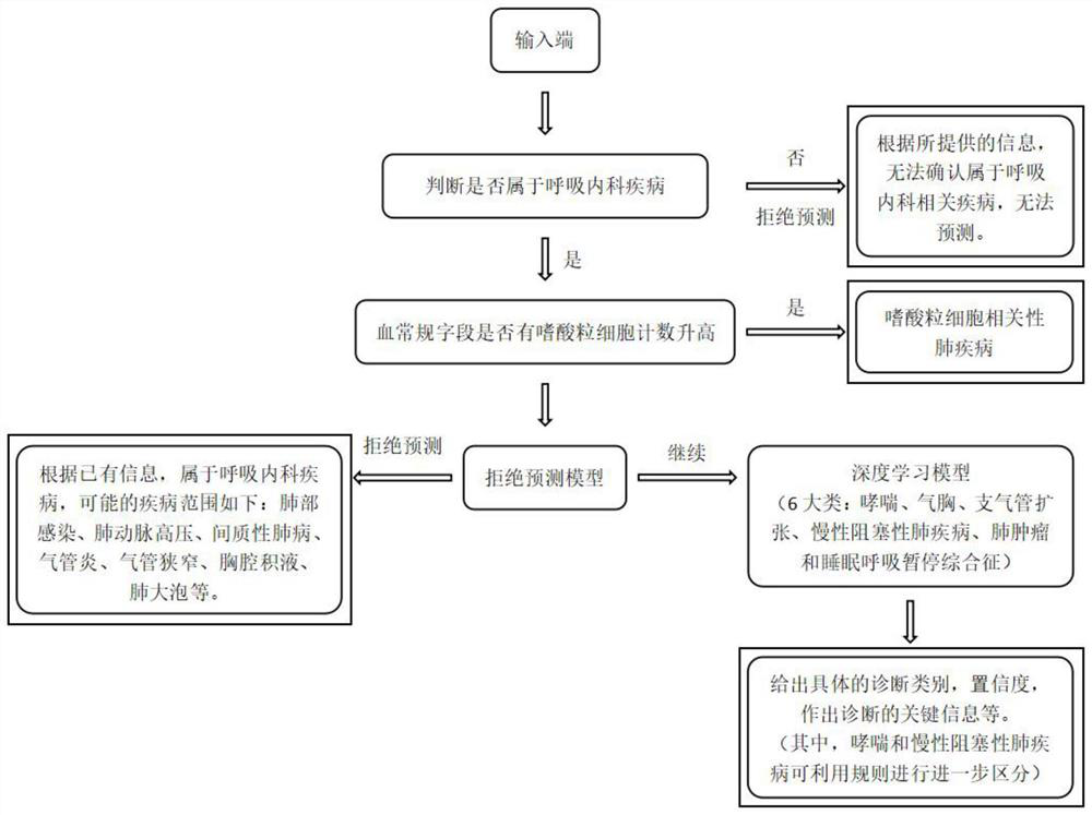 Total pulmonary respiration medicine disease medical auxiliary diagnosis system based on multi-step decision