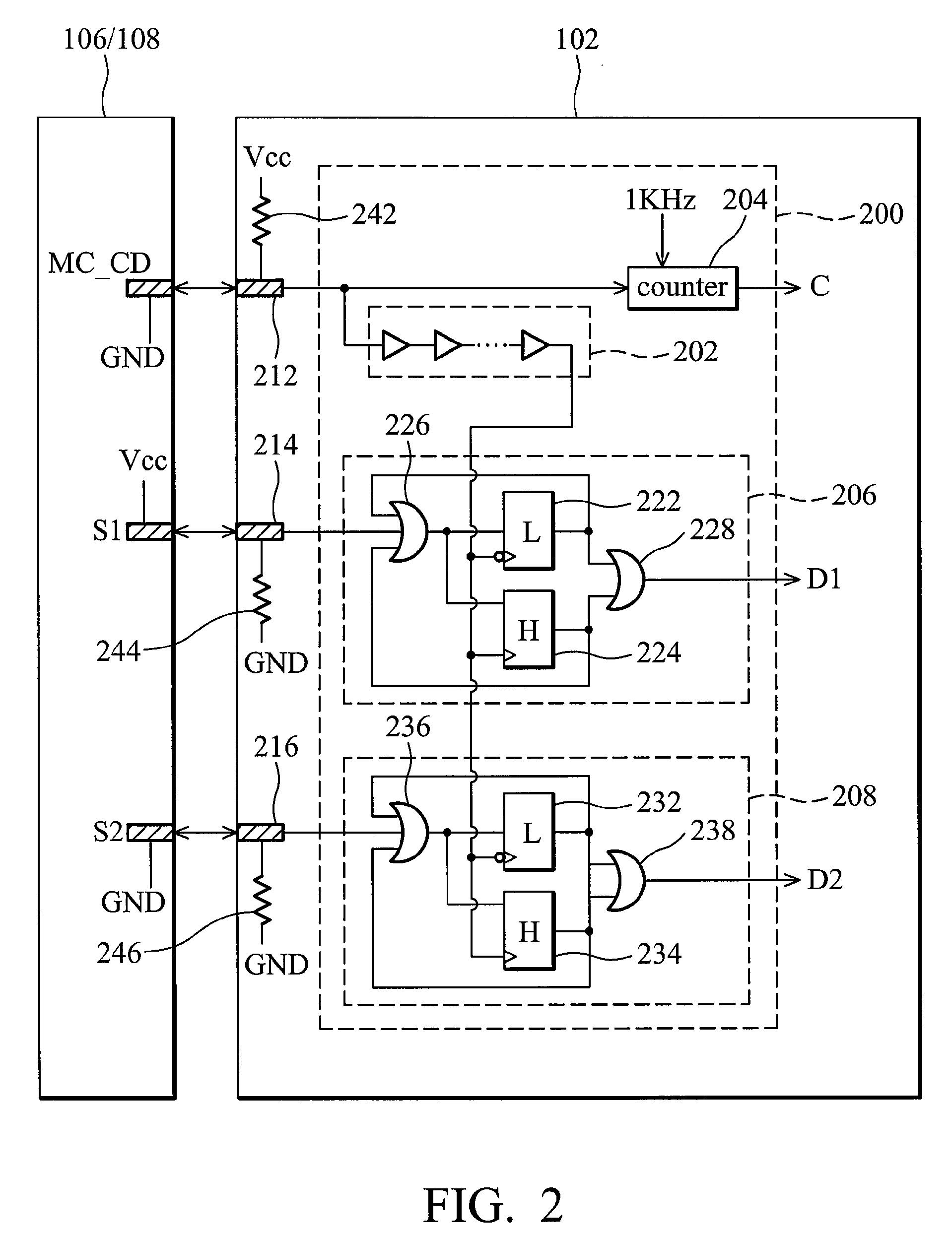 Memory card detection circuit and method thereof