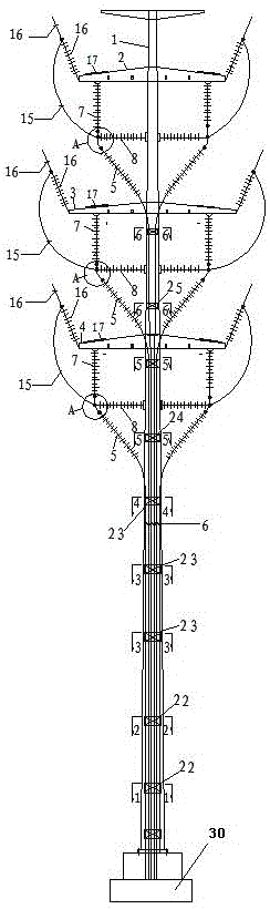 A double-circuit cable terminal steel pipe pole for overhead transmission lines