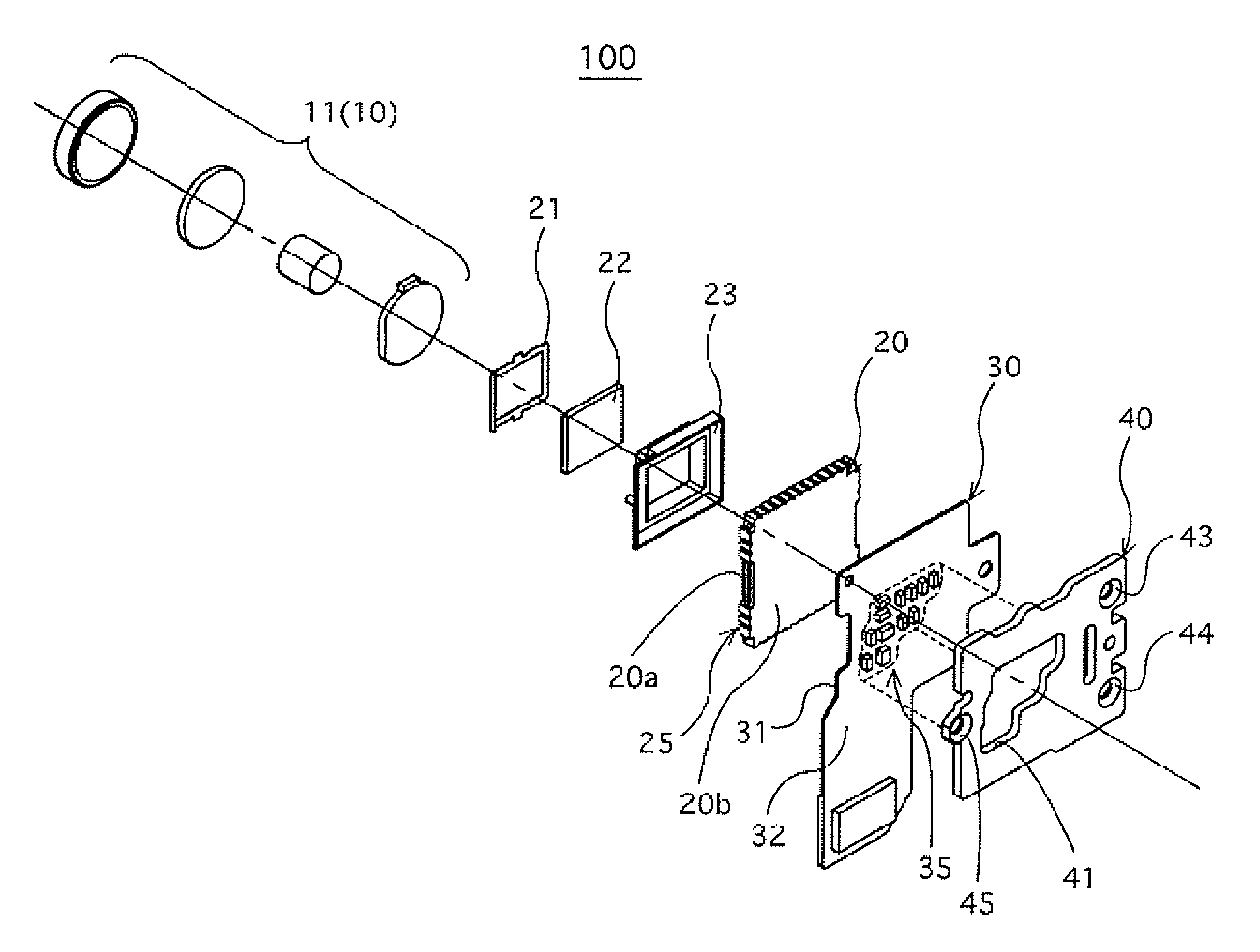 Image pickup device mounting structure