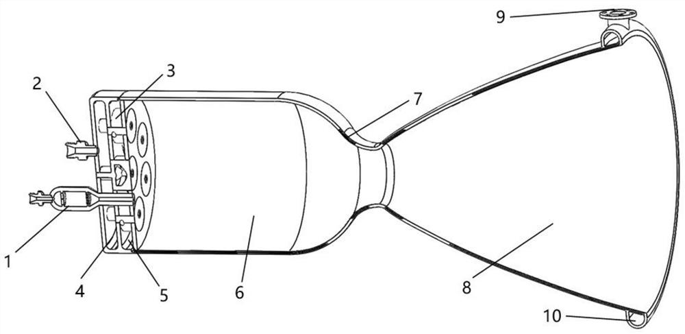 A hydrogen peroxide/kerosene rocket engine thrust chamber based on the third fluid