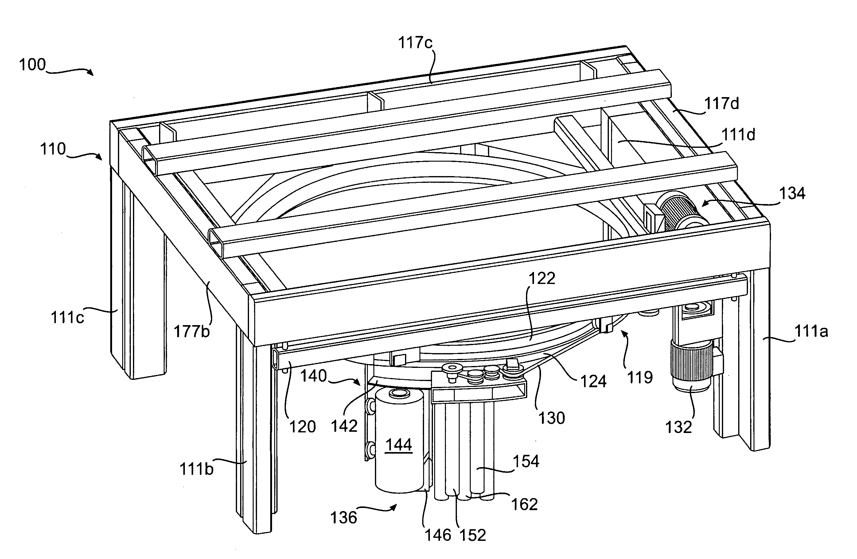 Method and apparatus for dispensing a predetermined fixed amount of pre-stretched film relative to load girth
