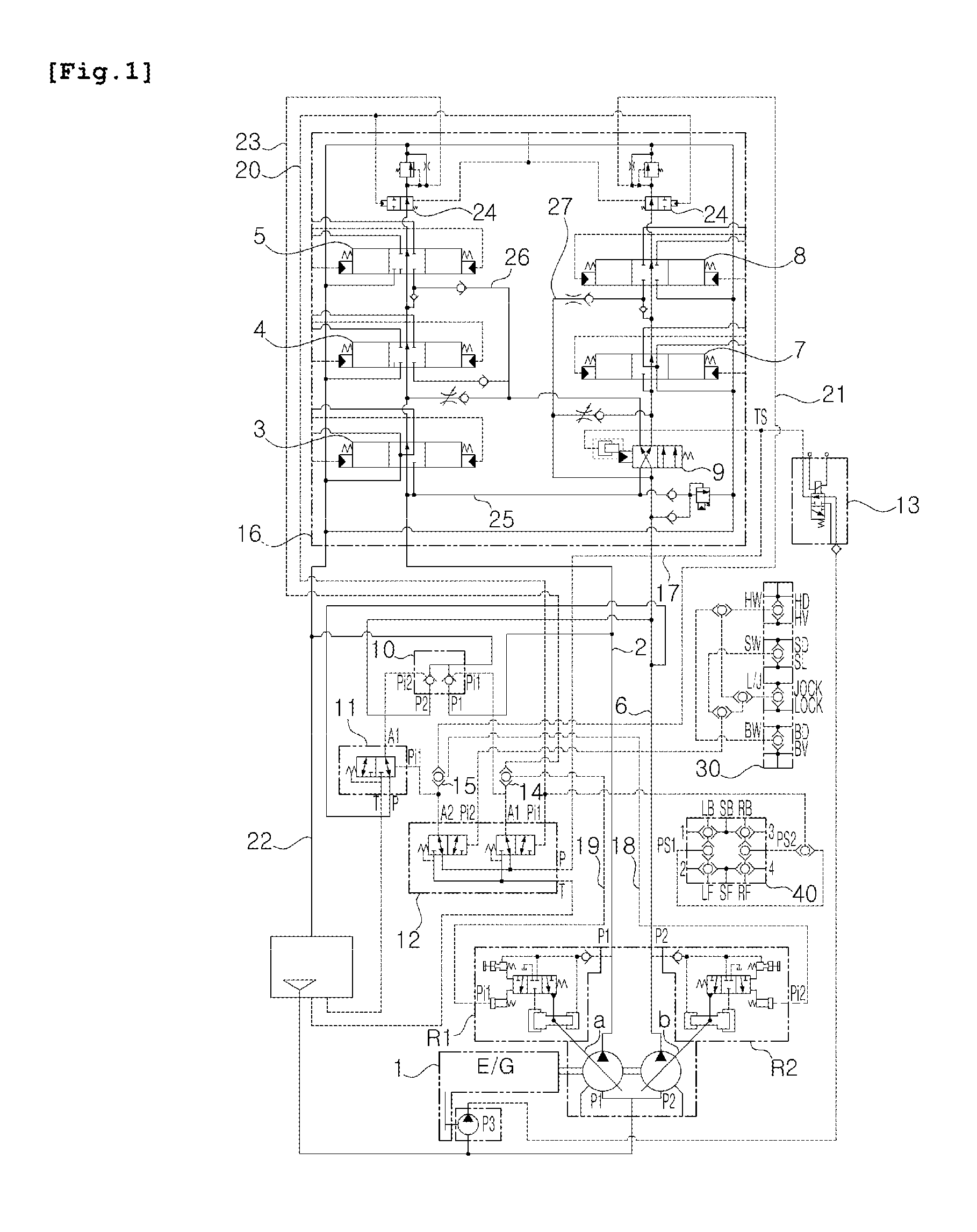 Hydraulic circuit for pipe layer