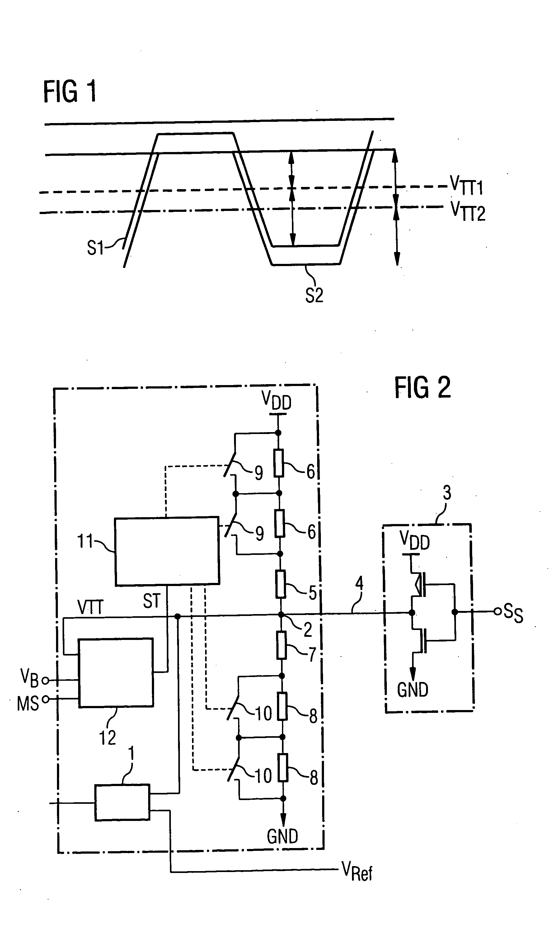 Method for setting a termination voltage and an input circuit