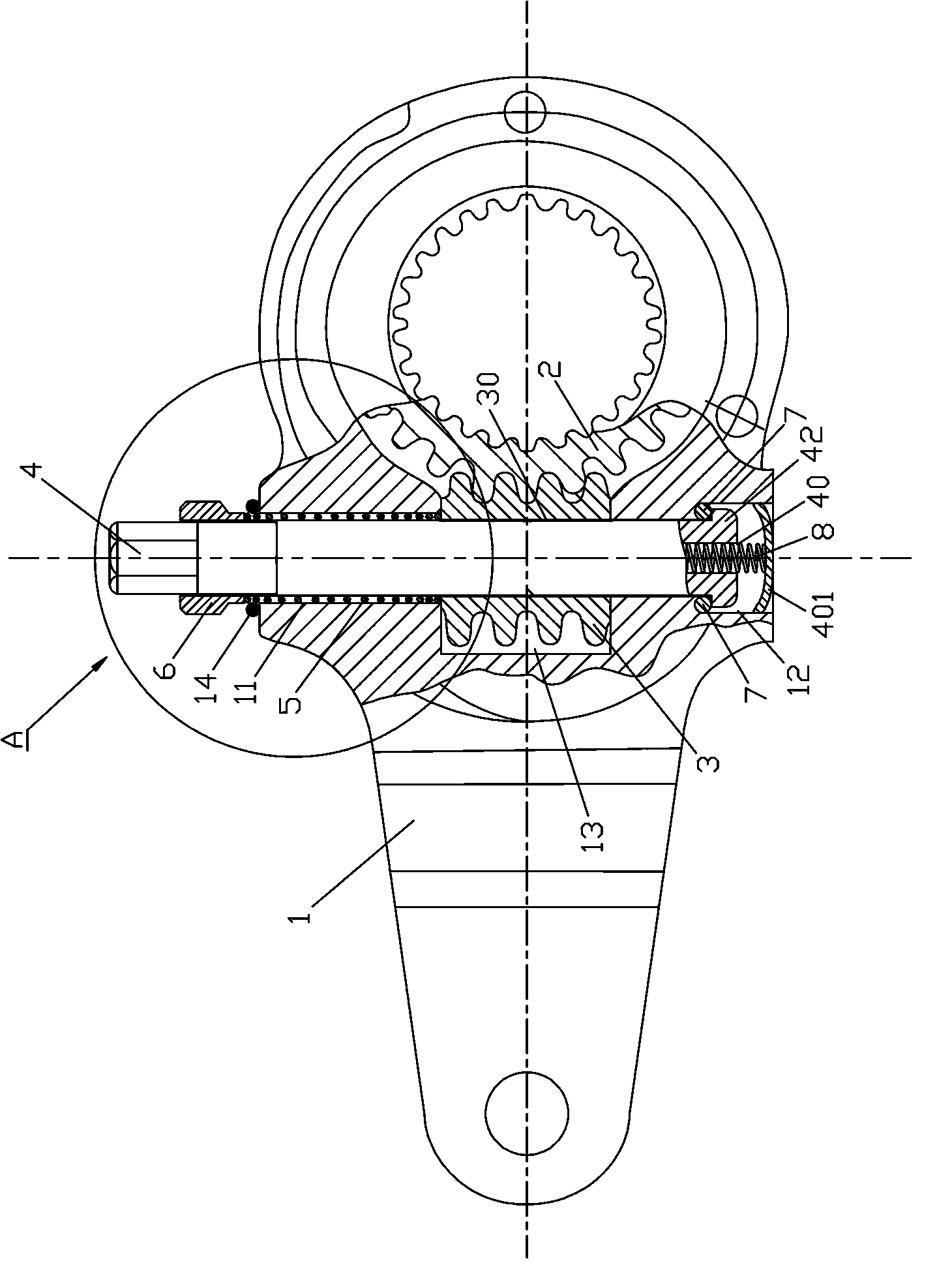 Hand-operated adjusting arm capable of completely locking adjusting shaft and worm
