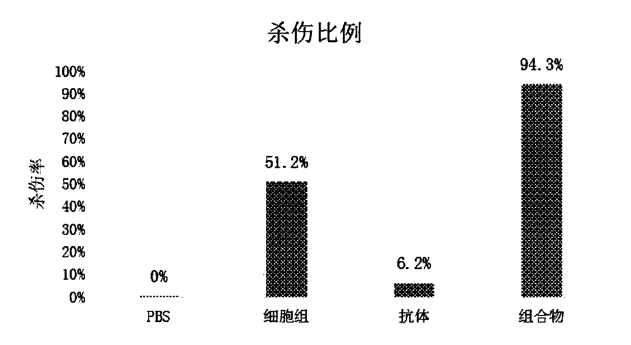 Composition containing NK (natural killer) cells and antibody taking VEGF (vascular endothelial growth factor) as target and application to liver cancer