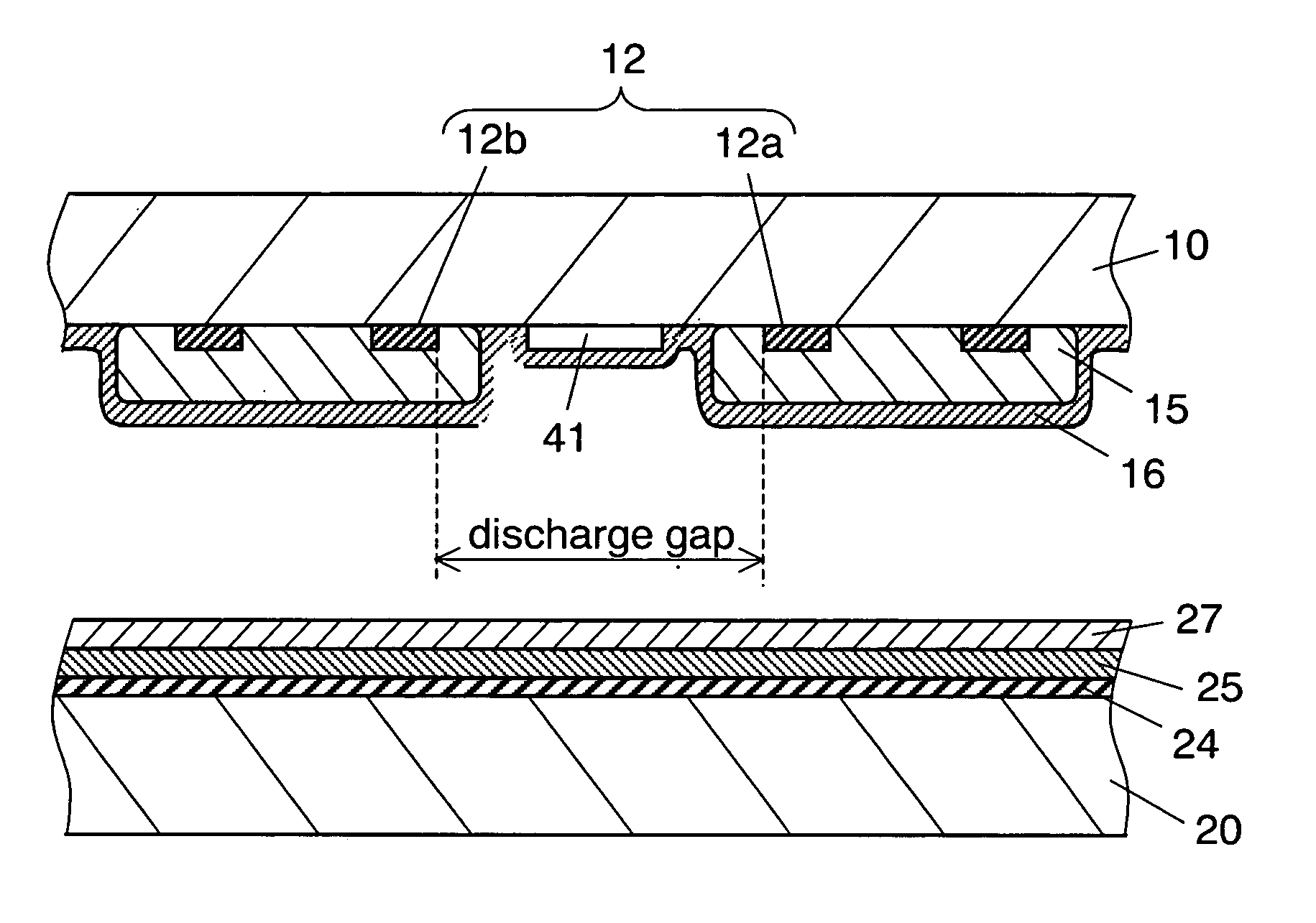 Plasma display panel including dielectric layer that does not cover part of a discharge gap