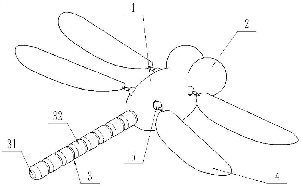 A dragonfly-like micro-aircraft with double flapping wings