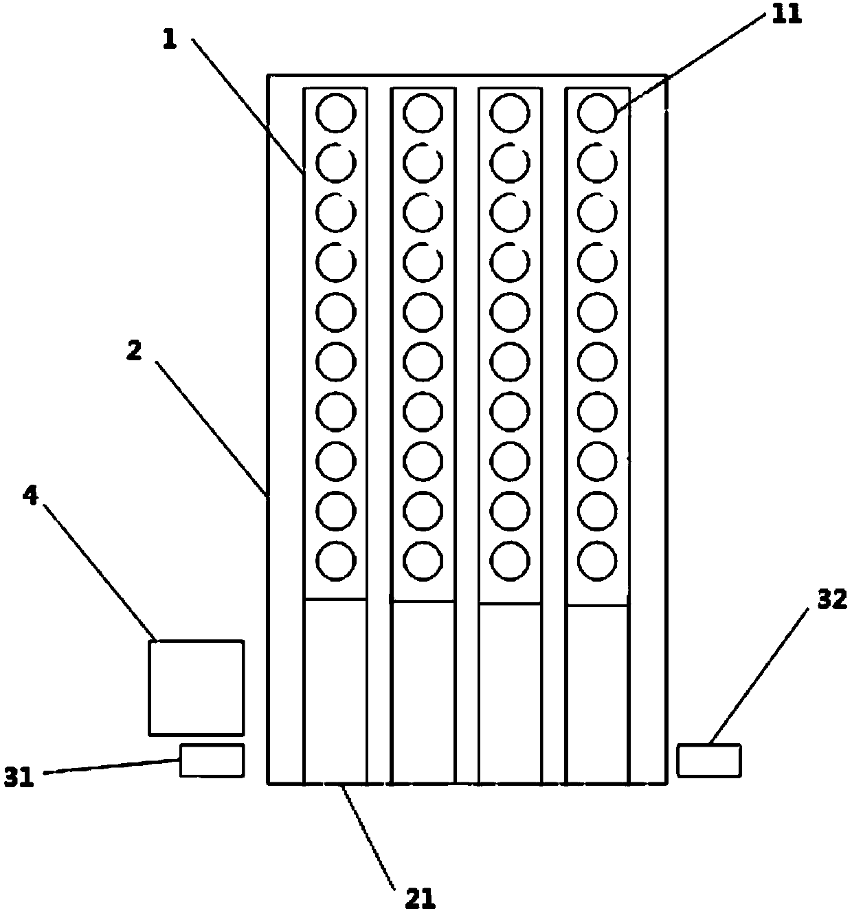 Recognition device for test tube