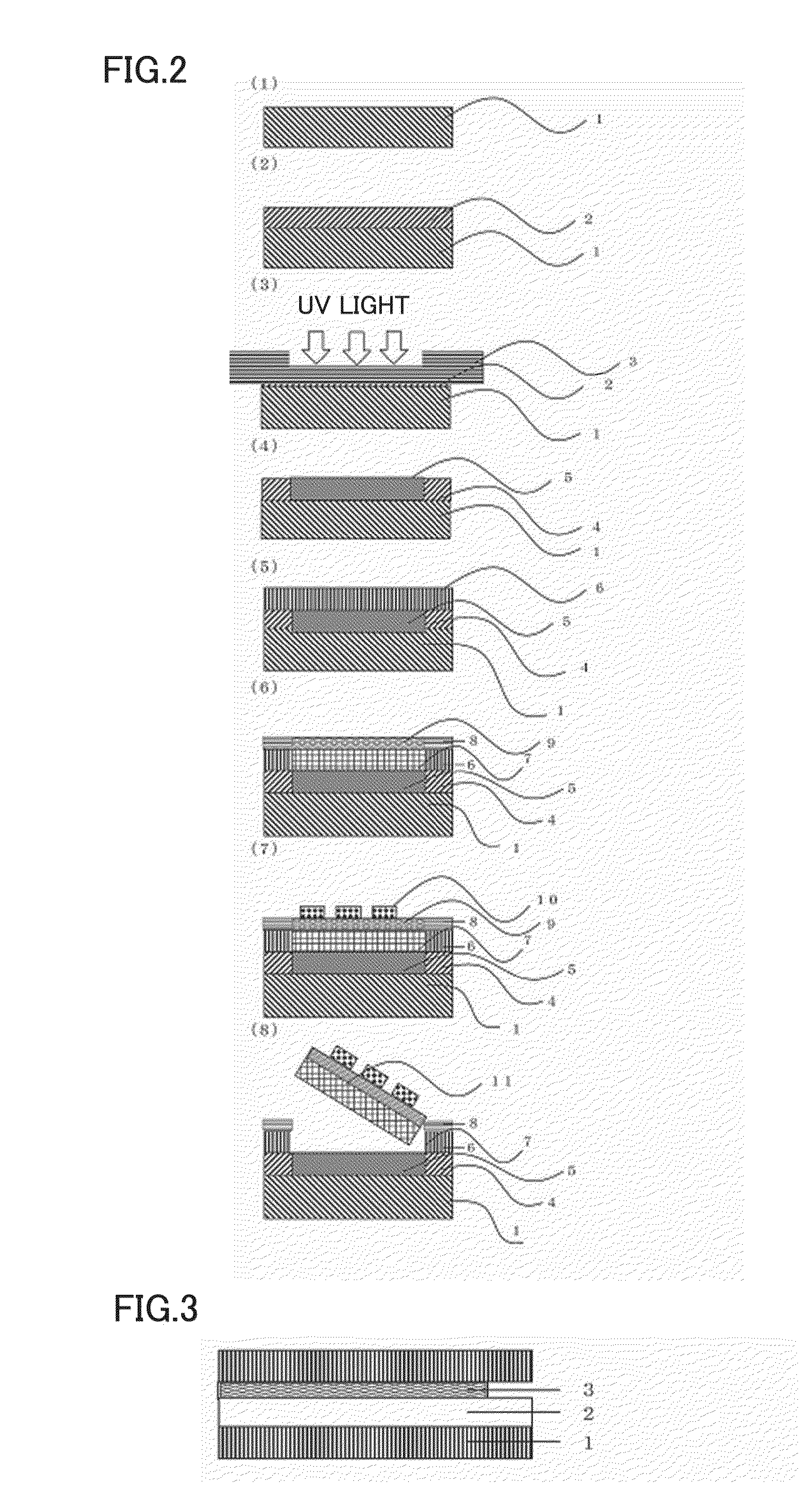 Method for producing layered product, layered product, method for producing layered product with device using said layered product, and layered product with device