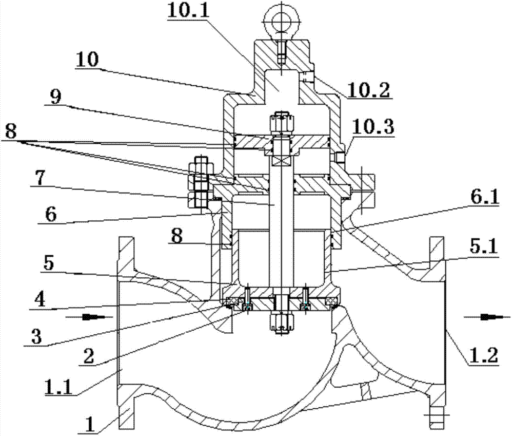 Low and medium-pressure pneumatic balanced stop valve