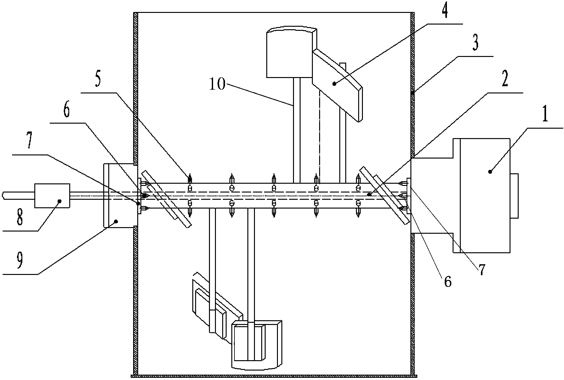 Dust settling and blocking preventing pipe wet concrete stirrer for underground coal mine