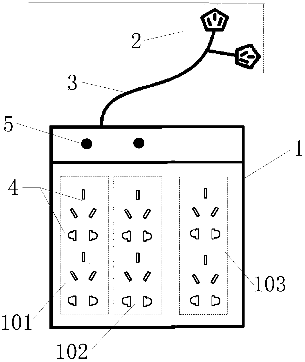 Multifunctional double-circuit extension socket and switching method thereof
