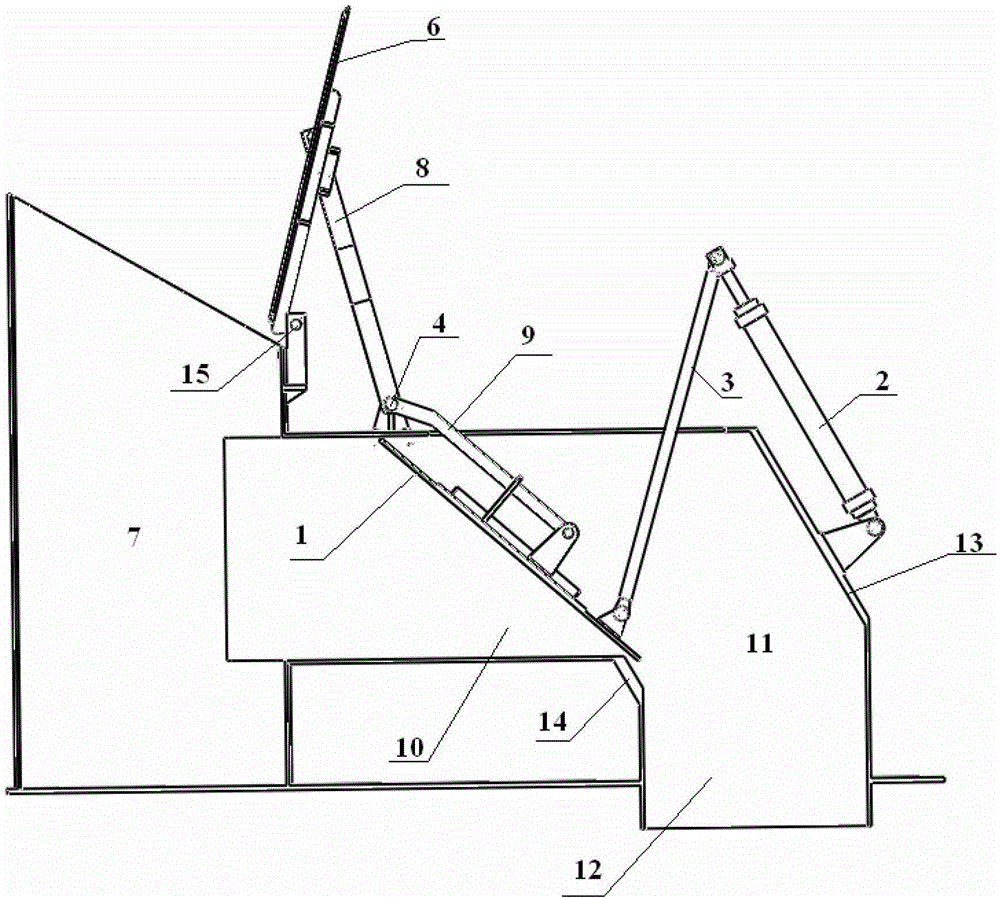 Flue gas rapid cut-off device for coal charging cars and operating method of flue gas rapid cut-off device