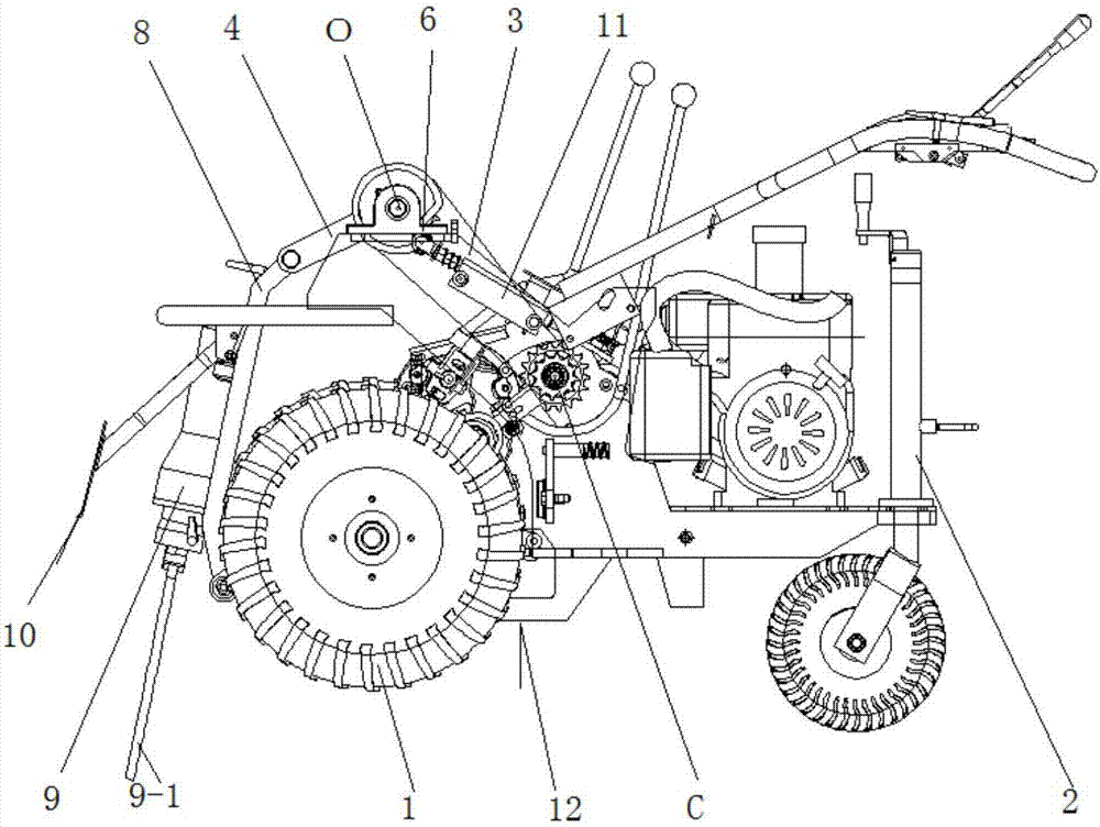 Deep tillage machine for tea garden