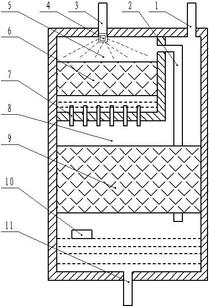 Prestage vacuum oil-water separating device