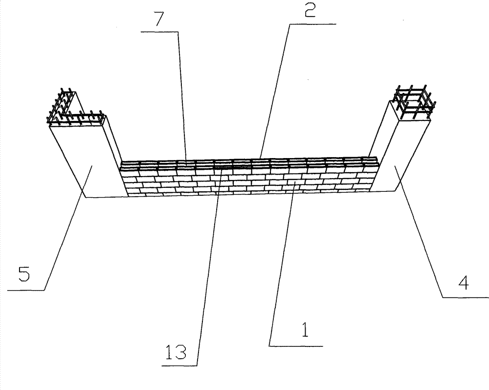 Heat-preservation system of double-row combined brick wall built by composite heat-preservation building blocks