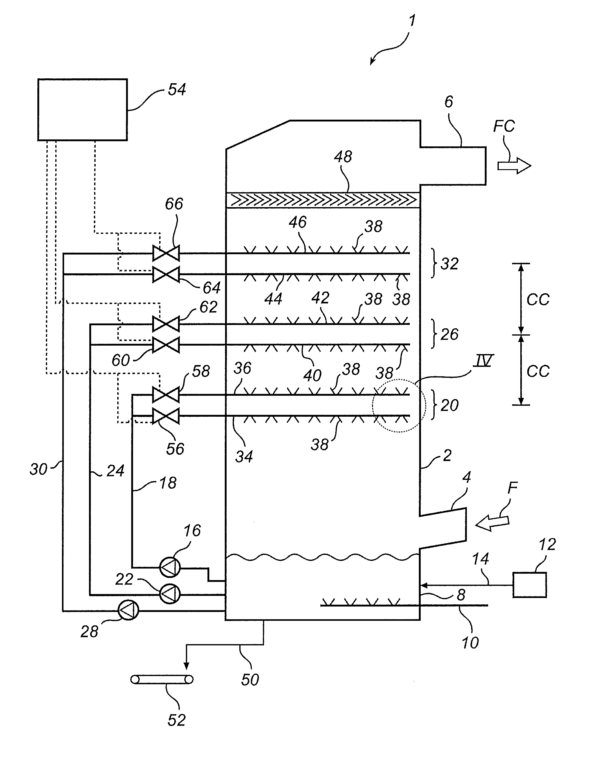 Wet scrubber and a method of cleaning a process gas