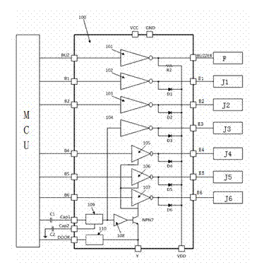 Drive control integrated circuit special for microwave oven