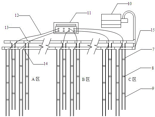 Electroosmosis draining system based on sectional electroosmosis electrode